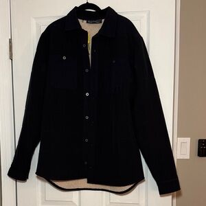 NWT Under Armour Black Sherpa-Lined Shirt Jacket